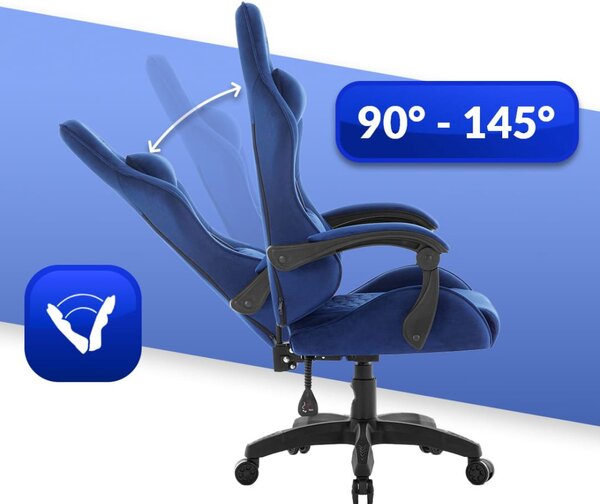 Scaun de gaming HC-1000 NAVY - tesatura catifea