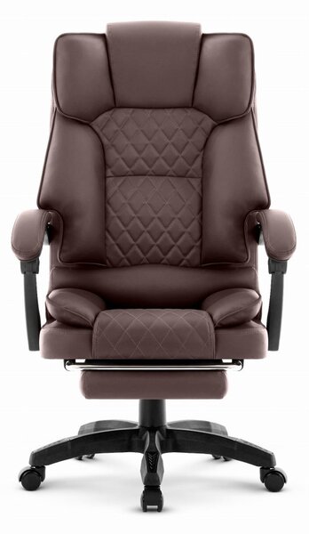 Scaun de birou ergonomic HC-1031 din piele ecologică cu suport pentru picioare - maro
