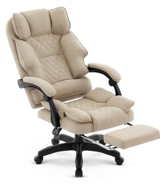 Scaun de birou ergonomic HC-1031 cu suport pentru picioare - bej