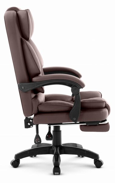 Scaun de birou ergonomic HC-1031 din piele ecologică cu suport pentru picioare - maro