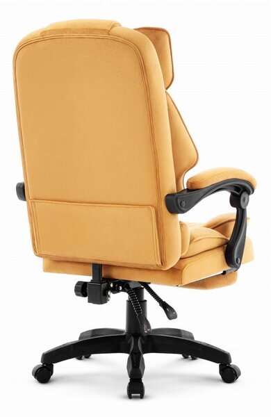 Scaun de birou ergonomic HC-1031 cu suport pentru picioare - galben muștar