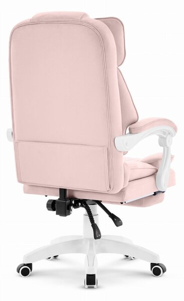 Scaun de birou ergonomic HC-1031 cu suport pentru picioare - roz