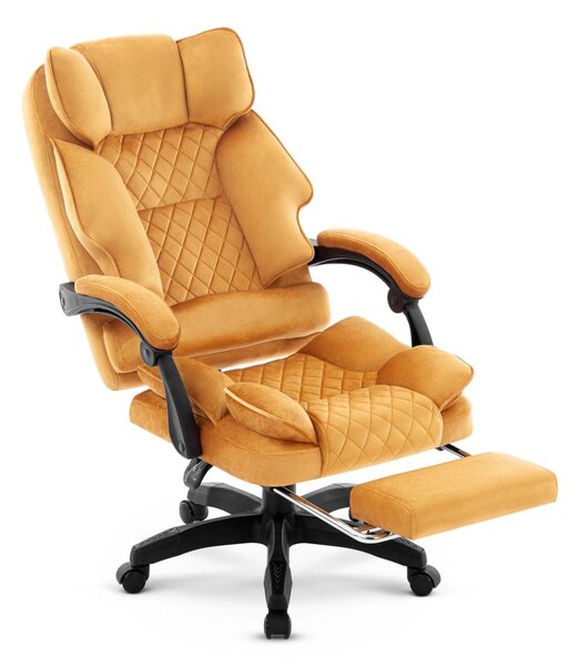 Scaun de birou ergonomic HC-1031 cu suport pentru picioare - galben muștar