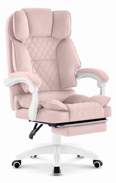Scaun de birou ergonomic HC-1031 cu suport pentru picioare - roz