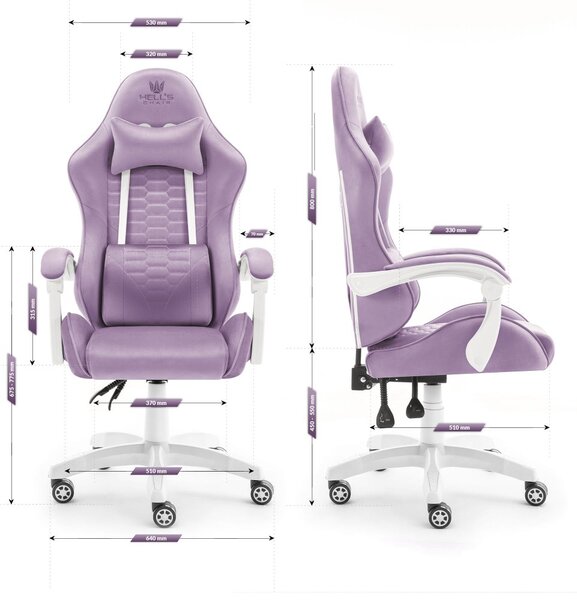 Scaun de gaming HC-1000 PURPLE - tesatura catifea
