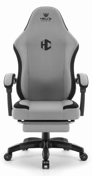 Scaun ergonomic de gaming și birou HC-1016 cu suport pentru picioare - gri