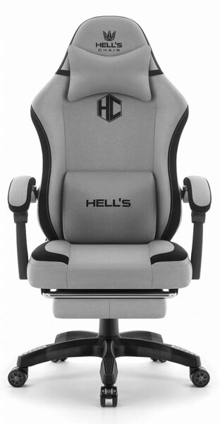 Scaun ergonomic de gaming și birou HC-1016 cu suport pentru picioare - gri