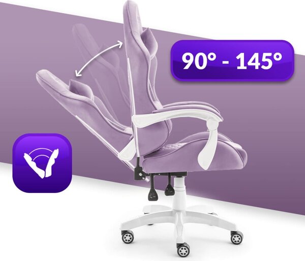Scaun de gaming HC-1000 PURPLE - tesatura catifea
