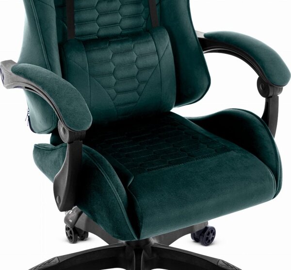 Scaun de gaming HC-1000 GREEN - tesatura catifea