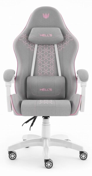 Scaun de gaming HC-1008 2.0 cu perne ergonomice - gri-roz