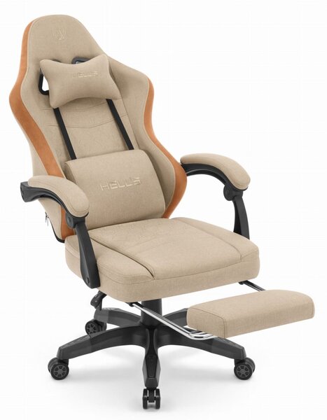 Scaun confortabil pentru jocuri și birou HC-1015 cu suport pentru picioare - bej