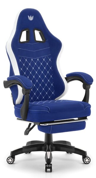 Scaun confortabil pentru jocuri și birou HC-1015 cu suport pentru picioare - albastru