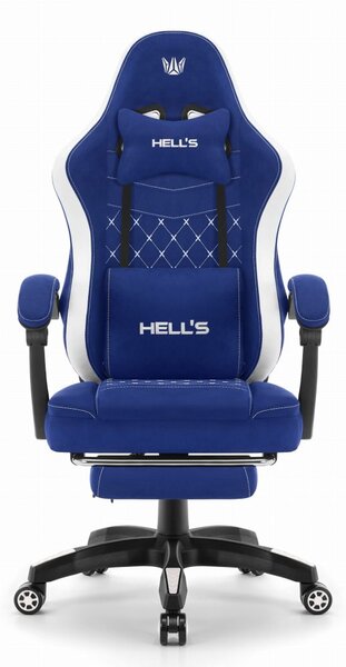 Scaun confortabil pentru jocuri și birou HC-1015 cu suport pentru picioare - albastru