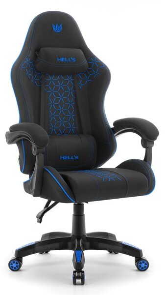 Scaun de gaming HC-1008 2.0 cu perne ergonomice - negru și albastru
