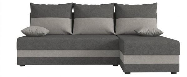 Coltar extensibil de colt VALERIO SLIM, gri inchis/gri deschis, reversibil, 200x140 cm + 2 perne GRATUIT
