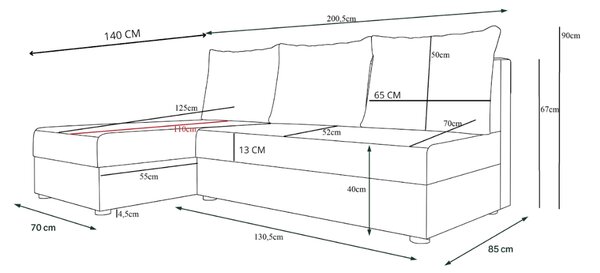 Coltar extensibil de colt VALERIO SLIM, verde inchis, reversibil, 200x140 cm + 2 perne GRATUIT