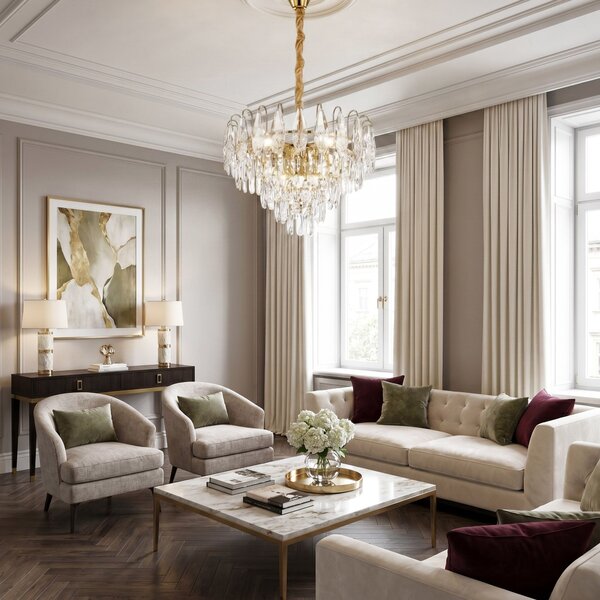Lampă suspendată din cristal SWE080-CP 50cm GOLD