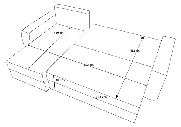 Coltar extensibil de colt VALERIO, gri deschis/bej, reversibil, 238x140 cm + 2 perne GRATUIT
