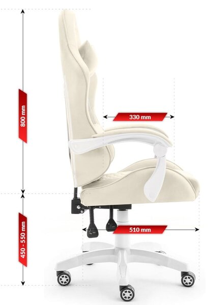 Scaun de gaming HC-1000 BEIGE - tesatura catifea