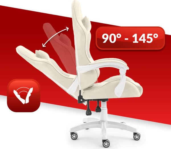 Scaun de gaming HC-1000 BEIGE - tesatura catifea