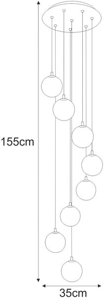 Kaja Aspen lampă suspendată x10 W alb-negru K-5552