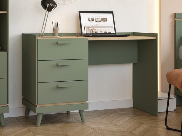 Birou Fertalu 103Cu sertare, 8x12x5cm, Stejar, Verde