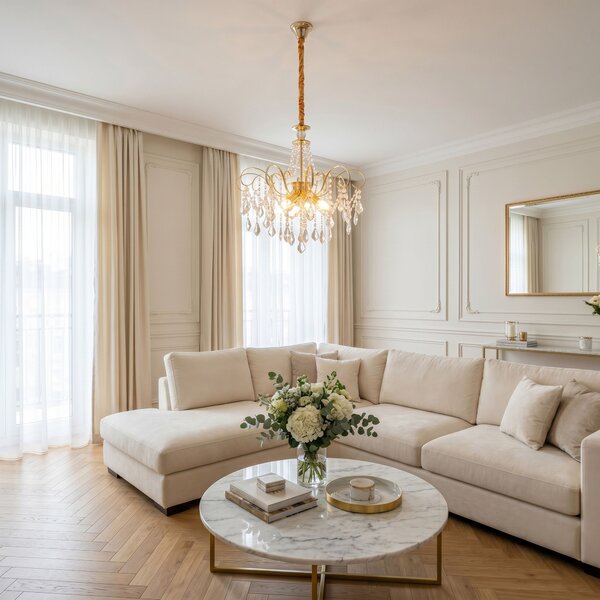 Lampă suspendată din cristal SWE081-CP 60cm GOLD