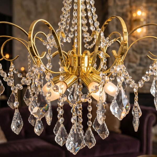 Lampă suspendată din cristal SWE081-CP 60cm GOLD