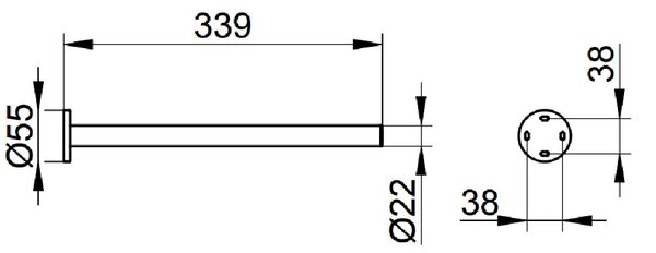 Keuco Plan bară prosop crom 14923170000