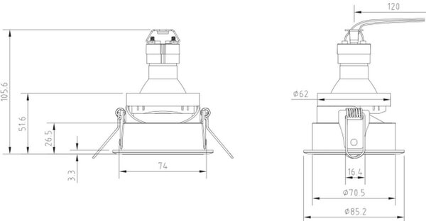 Maytoni Share lampă încorporată 1x15 W alb-auriu DL053-01WMG