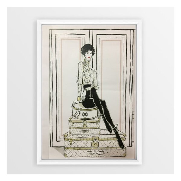 Tablou cu ramă Piacenza Art Chanel Suitcases, 23 x 33 cm