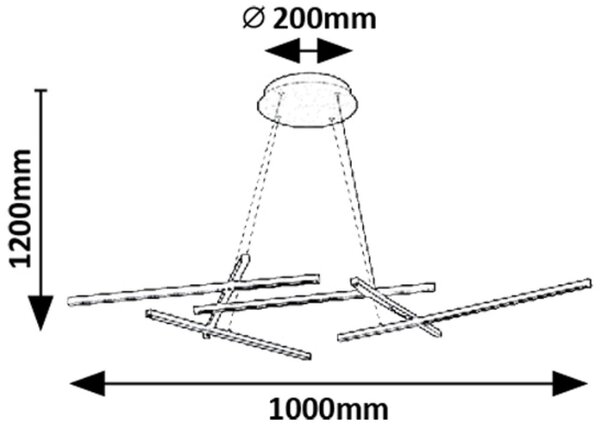 Rabalux Severine lampă suspendată inteligentă 5x40 W alb-negru-auriu 72369
