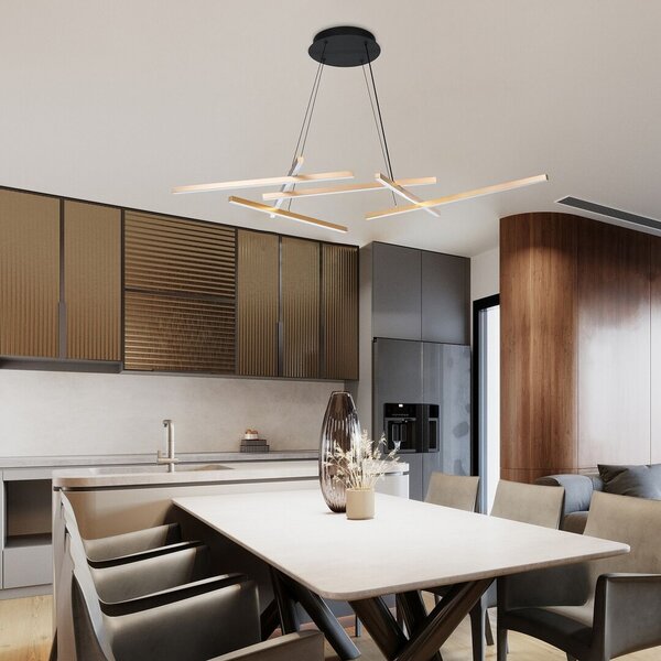 Rabalux Severine lampă suspendată inteligentă 5x40 W alb-negru-auriu 72369