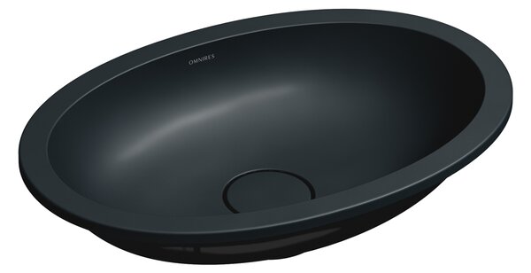 Omnires Shell M+ lavoar 48x31 cm ovale sub blat negru mat SHELL480UPBLV
