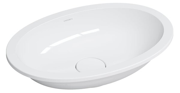 Omnires Shell M+ lavoar 48x31 cm ovale sub blat alb luciu SHELL480UPBP