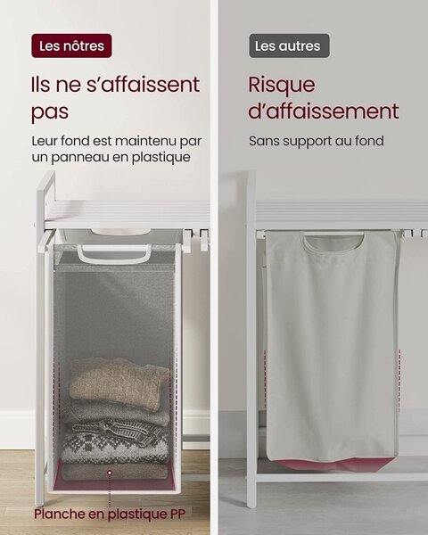 Cos de rufe, Vasagle, Alb, 73x33x71 cm