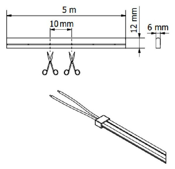 GTV bandă led 500 cm 12 W LD-NF-12V6X12-65-NE