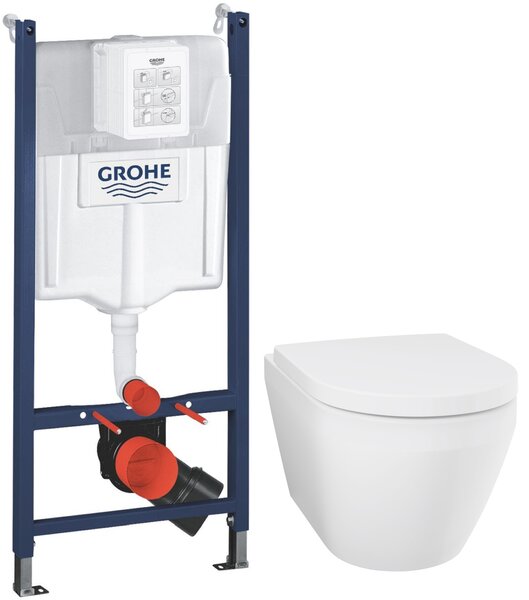 Set vas WC cu capac soft-close Grohe Euro Ceramic 102510SH00, cadru încastrat Grohe Solido 38971000