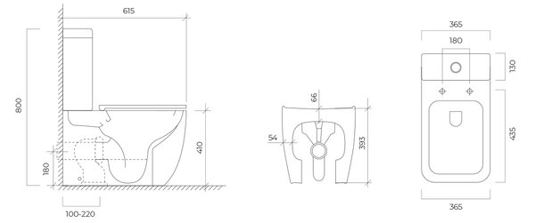 Oltens Hamnes vas wc compact cu spălare turbionară alb 44001000