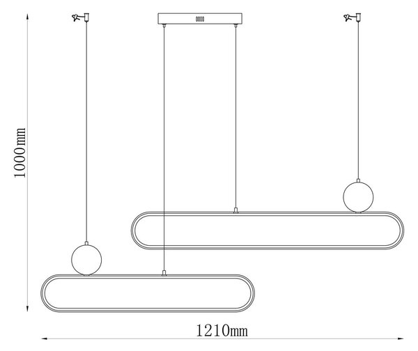 Goldlux Florentyna lampă suspendată 2x48 W auriu 333902