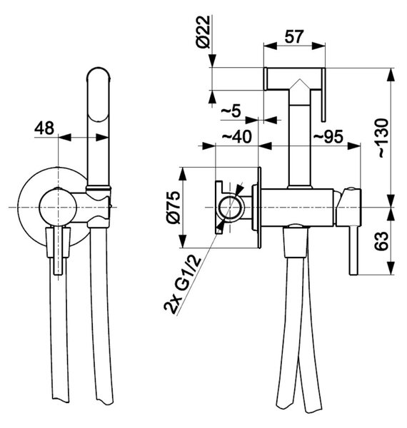 KFA Armatura Moza baterie bideu ascuns cupru 5039-512-34
