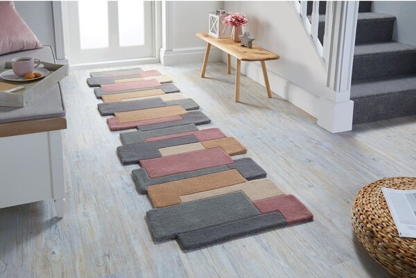 Covor tip traversă din lână Flair Rugs Collage Earthy, 60x230 cm