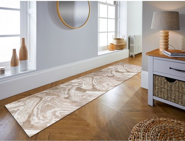 Covor tip traversă bej 60x230 cm Marbled – Flair Rugs