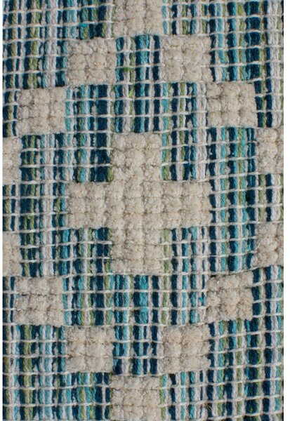 Covor din bumbac Flair Rugs Leela, 60 x 200 cm, bej - albastru