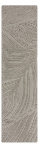 Covor gri deschis tip traversă din lână 60x230 cm Lino Leaf – Flair Rugs