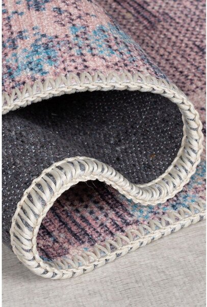 Covor tip traversă albastru/mov lavabil din amestec de fibre reciclate 60x230 cm Reid – Flair Rugs