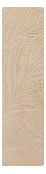Covor bej tip traversă din lână 60x230 cm Lino Leaf – Flair Rugs
