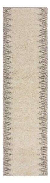 Covor tip traversă crem țesut manual din amestesc de lână 60x230 cm Minerals Border – Flair Rugs
