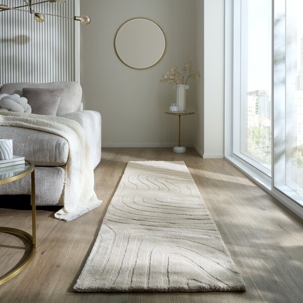Covor tip traversă crem țesut manual din lână 60x230 cm Mesmerise Natural – Flair Rugs