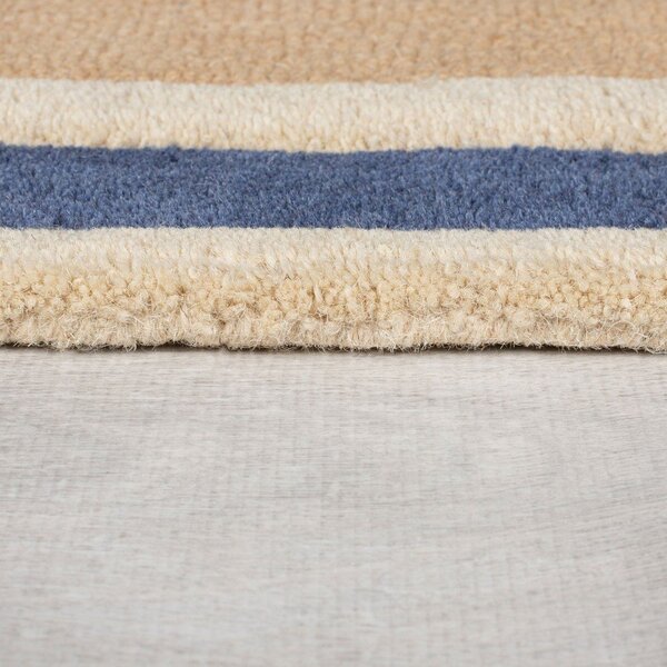 Covor tip traversă albastru/portocaliu țesut manual din lână 60x230 cm Retro Blocks – Flair Rugs